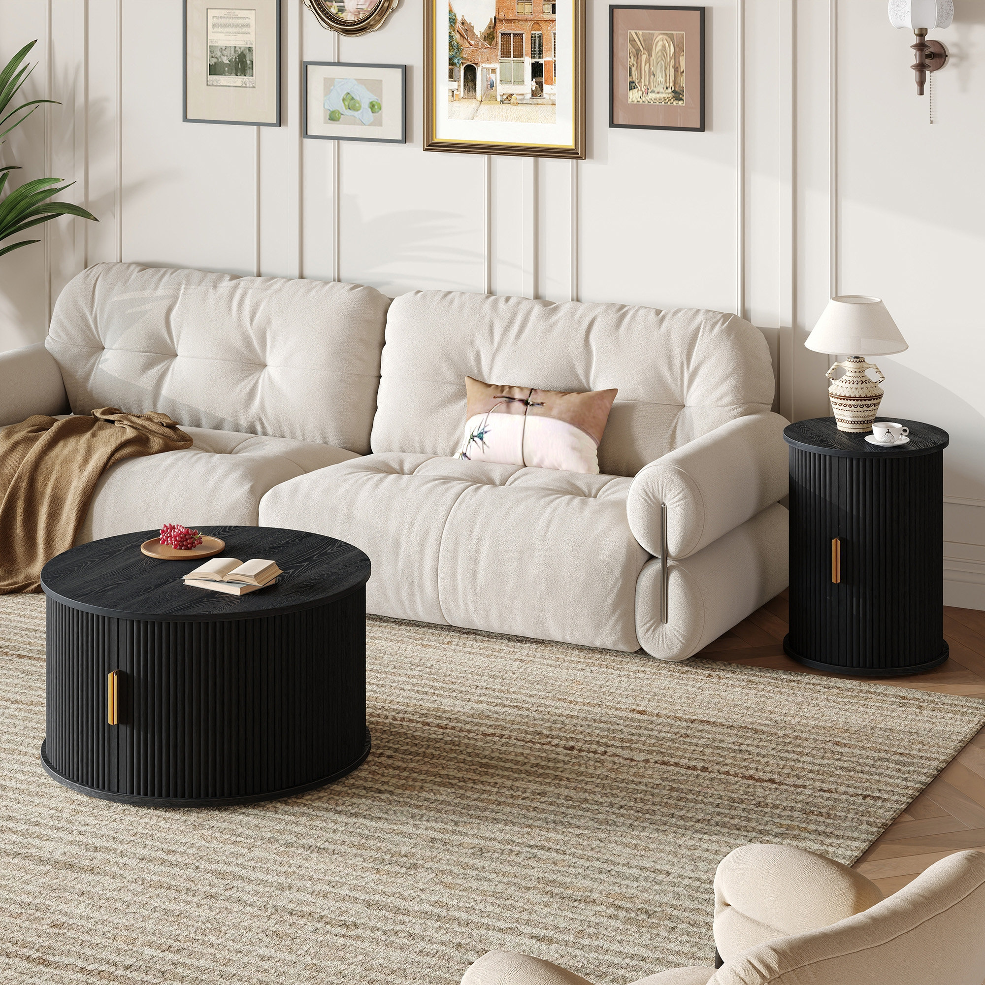 East Urban Home [Assembly Video]Mid-Century Coffee Table Set With ...